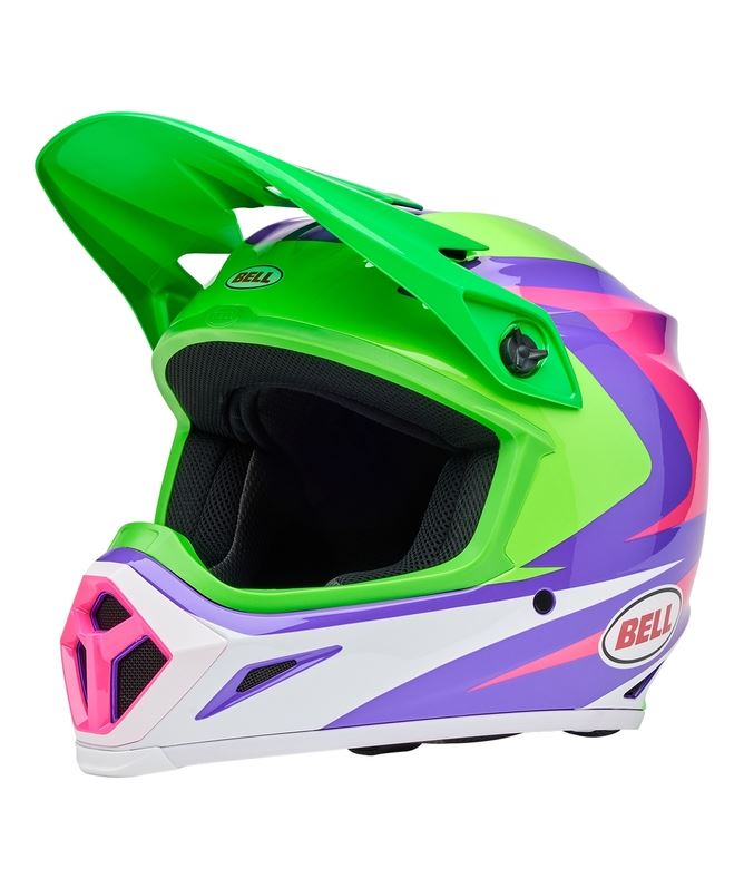 BELL MX-9 Mips Jackal Gloss Hi-Viz Green Purple