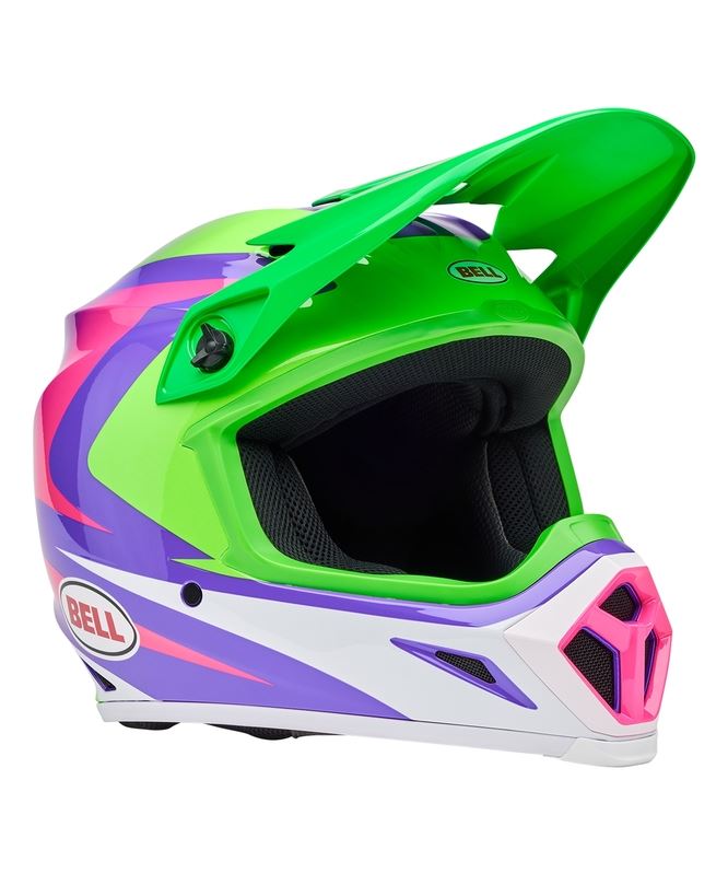 BELL MX-9 Mips Jackal Gloss Hi-Viz Green Purple