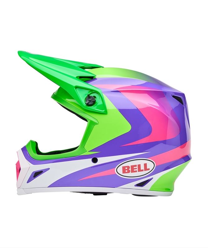 BELL MX-9 Mips Jackal Gloss Hi-Viz Green Purple