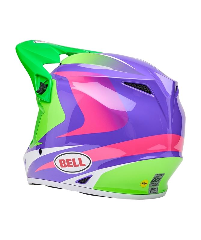 BELL MX-9 Mips Jackal Gloss Hi-Viz Green Purple