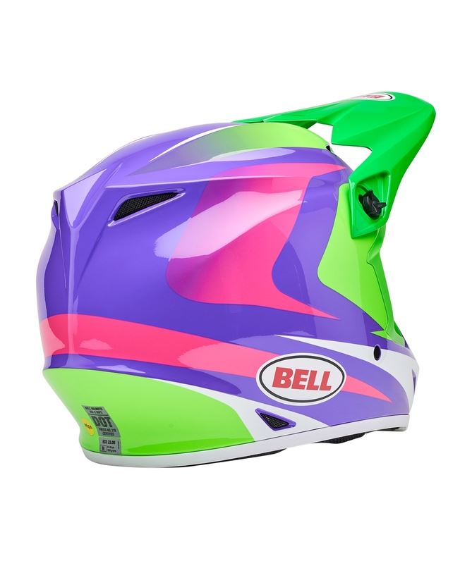 BELL MX-9 Mips Jackal Gloss Hi-Viz Green Purple